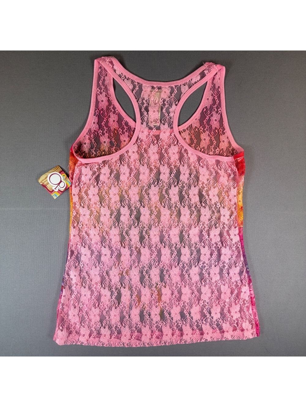 NWT Ocean Pacific OP Women's XS Pink Lace Racerback Tank Cami Juniors 11-13 - Picture 4 of 7